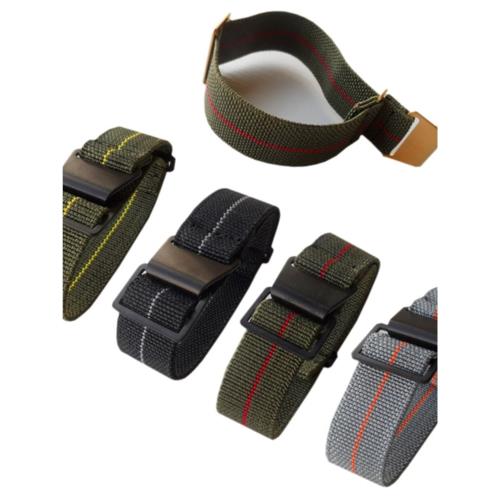 降落傘包彈性尼龍編織表帶18.20.22適配勞力士黑水鬼