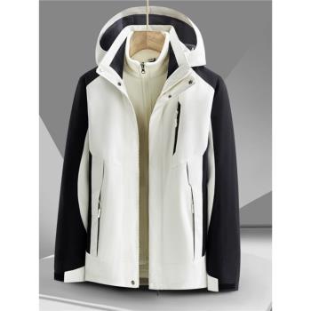 冬季加絨防水保暖登山服沖鋒衣