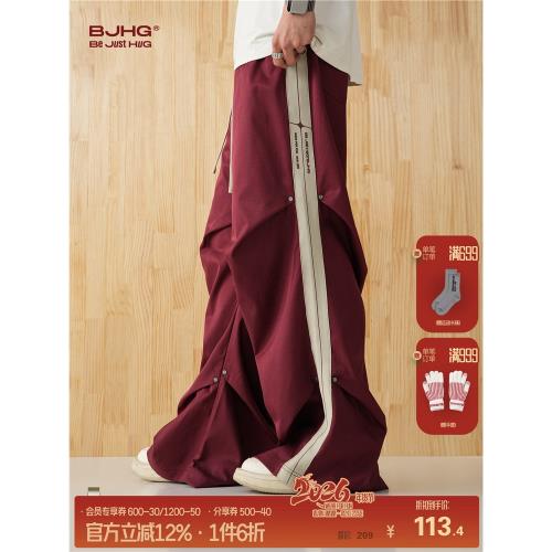 BJHG不計后果美式工裝休閑褲子男款冬潮牌沖鋒闊腿工裝褲傘兵褲女