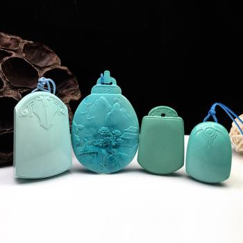 堰京平安無事牌禮品原礦綠松石