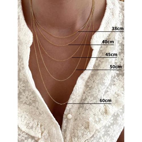 基礎款裸鏈【圓O字鏈/珠珠鏈】保色久~法國18K包金素鏈百搭細項鏈