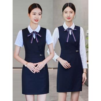 連衣裙女氣質醫美容院珠寶店酒店前臺接待案場客服工作服職業套裝
