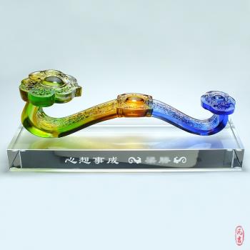 搬家禮物喬遷新居送人高檔琉璃平安萬事如意客廳櫃子擺件高階感