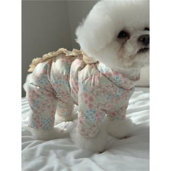 狗狗羽絨服四腳包肚護肚子冬款加厚小型犬寵物衣服新款冬季保暖