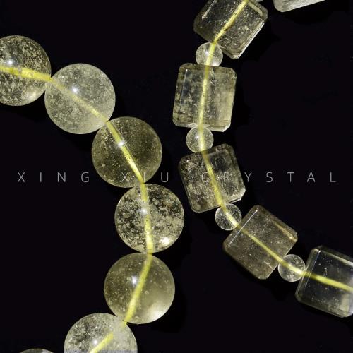 星宿家利比亞黃金玻璃隕石手鏈圓珠手串女魔方天然水晶財富