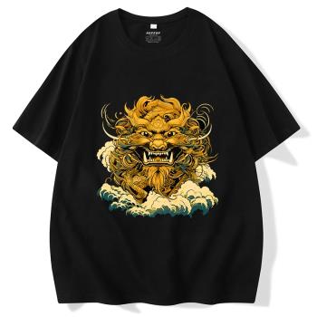 潮牌新款短袖復古純棉上衣文化