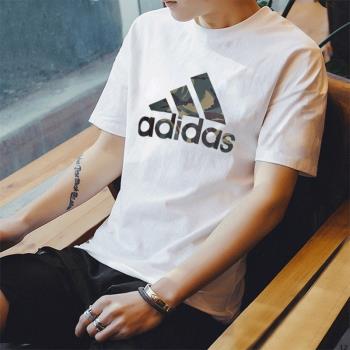 Adidas男夏季透氣迷彩官網短袖