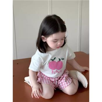 夏天嬰兒衣服甜美可愛套裝洋氣上衣薄款短褲女寶寶夏季公主兩件套