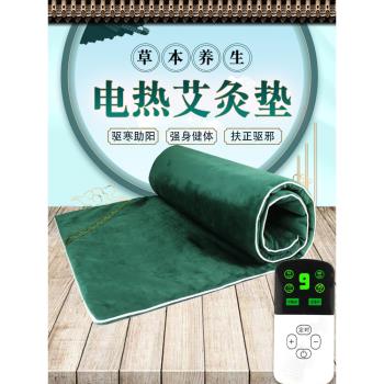 電加熱艾絨褥子背部腰部腿部熱敷包理療袋無煙艾灸墊可躺家用全身