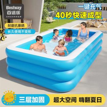 Bestway充氣游泳池兒童家用加厚寶寶嬰兒大型充氣水池小孩戲水池