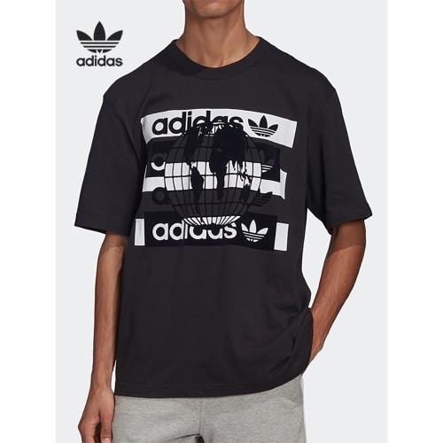 Adidas/阿迪達斯三葉草男子運動短袖T恤 FM2253