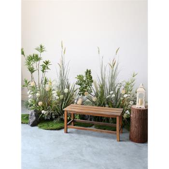 蘆葦造景網紅打卡綠植模擬草叢拍照背景花叢仿生花擺件櫥窗假植物