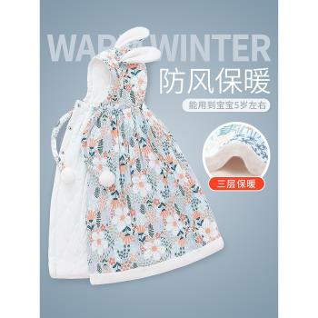 嬰兒外出加厚抱被秋冬季披風斗篷