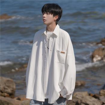 日系復古cityboy襯衫男春秋款潮流高階感燈芯絨外套休閑男裝襯衣