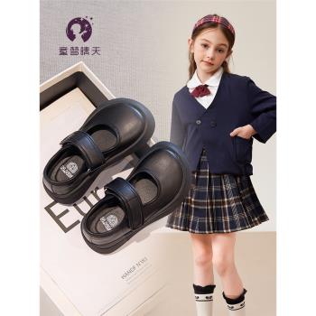 女童黑色小皮鞋2024秋季新款兒童鞋子軟底公主鞋春秋款女孩學生鞋