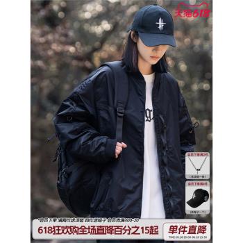 AOGZ飛行員夾克男春夏潮牌美式寬松棒球服情侶賽車服連帽工裝外套