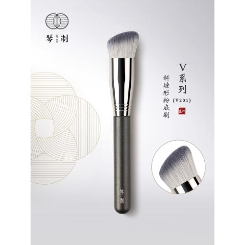 琴制化妝刷V系列V201斜坡形粉底刷面部底妝刷不吃粉刷毛密無刷痕