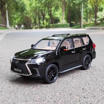 1:18雷克薩斯LX570 兒童金屬玩具車聲光回力模擬合金汽車模型擺件