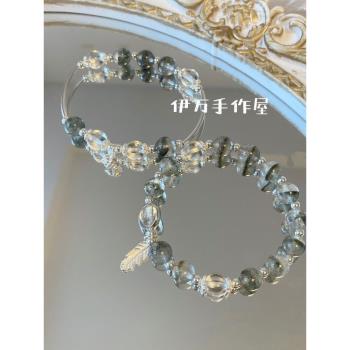 綠幽靈水晶925純銀原創設計手鏈