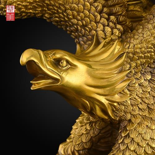 黃銅雄鷹大鵬展翅老鷹擺件大展宏圖辦公室開業禮品大展鴻圖大銅鷹|裝飾