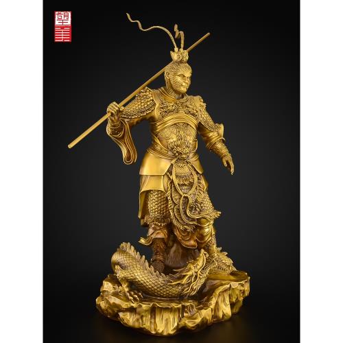 銅孫悟空擺件黃銅齊天大圣斗戰勝佛銅像客廳辦公室銅猴工藝品|裝飾擺飾