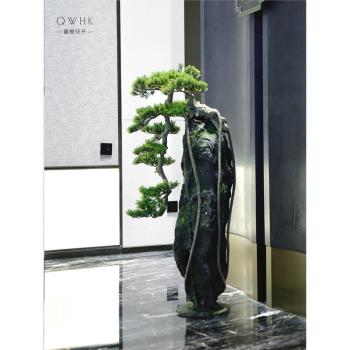 酒店大堂仿真花擺件松樹盆景商場大型裝飾瓶花售樓處大廳別墅裝飾