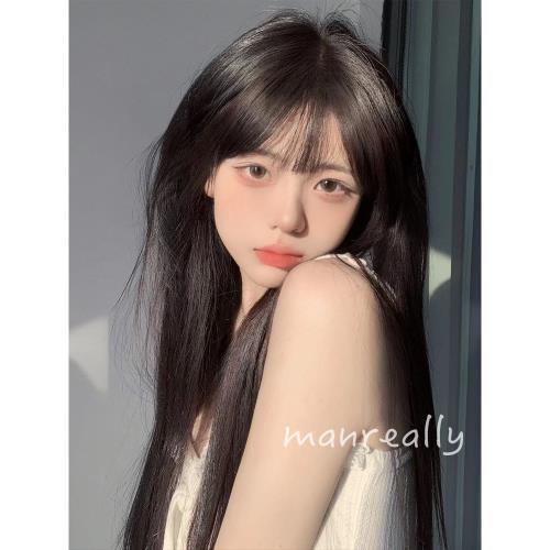 漫真假發女長發長直發可愛逼真jk甜美時尚自然女生全頭套式仿真式