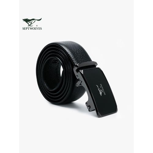 七匹狼皮帶男士自動扣帶頭真牛皮腰帶休閑褲帶腰鏈男裝褲帶