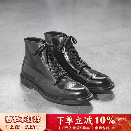 玩兒！前行吧！Country 固特異復古手工高幫傘兵靴亮面馬丁靴短靴