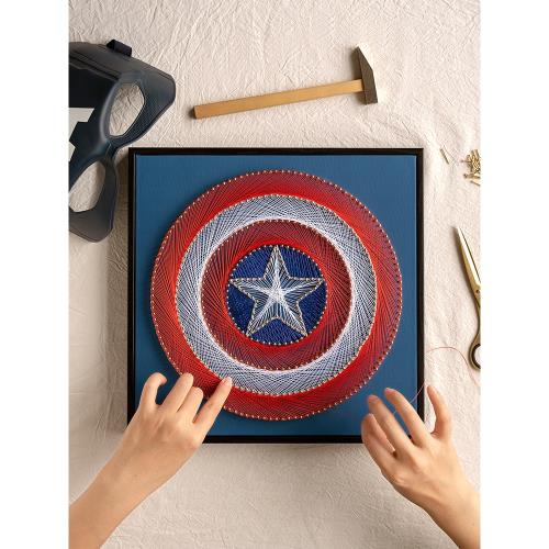 手工diy釘子畫制作材料手作繞線畫親子兒童弦絲畫送男生生日禮物