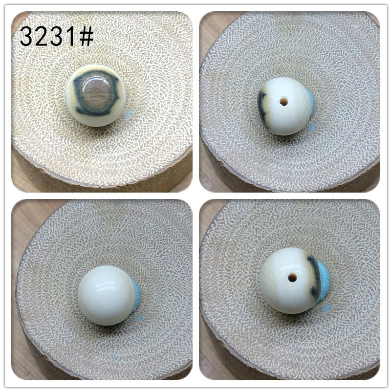 猛犸牙藍眼睛冰料藍皮藍眼珠猛犸珠108佛珠配飾diy散珠全新10mm|其他DIY