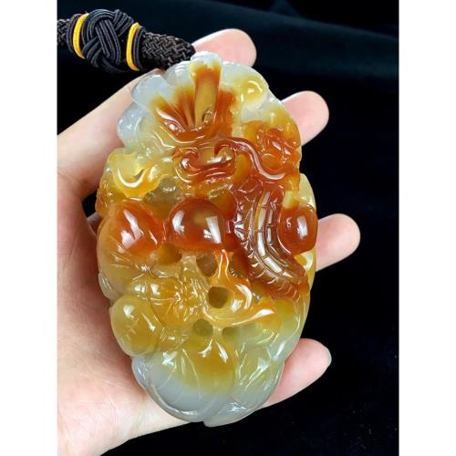 天然紅瑪瑙手把件龍精雕男士玉髓把玩件文玩招財玉石原石隨身正品|擺飾