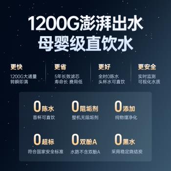 GOOTHO凈水器1200G水靈大通量零陳水RO反滲透廚下凈水器直飲家用