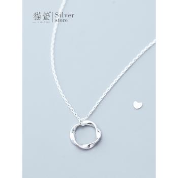 貓蟄純銀莫比烏斯女生閨蜜環項鏈