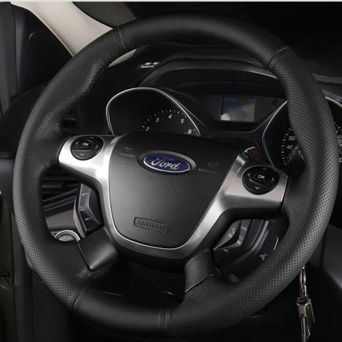 福特方向盤套真皮手縫13年14 15款翼虎12 13 14款福克斯全包圍把