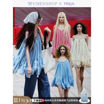 Freja性感露背花朵連衣裙吊帶