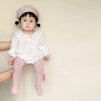 嬰兒衣服秋裝洋氣娃娃領包屁衣女寶寶秋季連體衣長袖甜美公主哈衣
