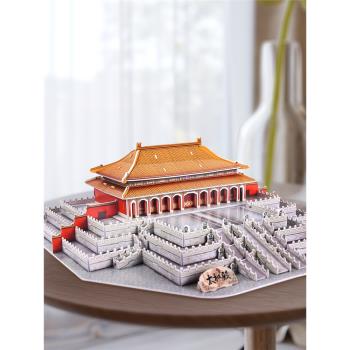 樂立方3D立體拼圖北京故宮太和殿建築模型 中國古建築DIY拼裝玩具