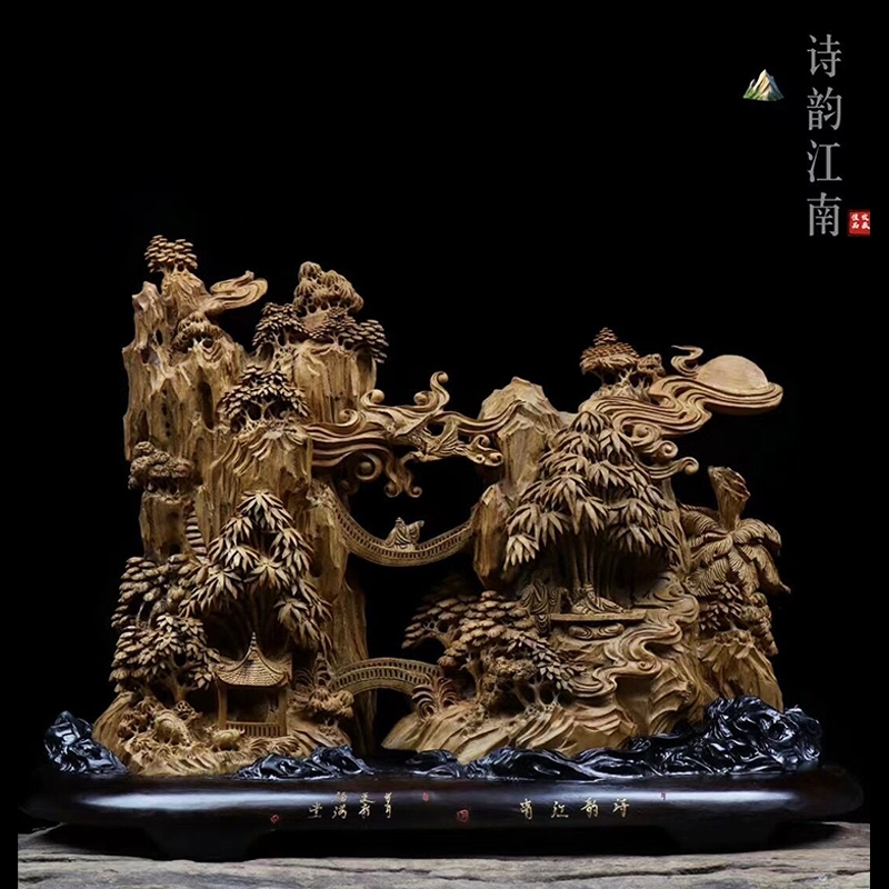大型沉香木雕西方三圣文殊普賢阿彌陀佛觀音佛像擺件根雕刻工藝品|木雕