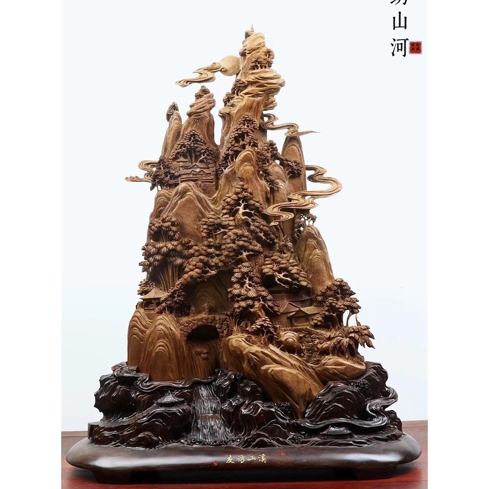 大型沉香木雕西方三圣文殊普賢阿彌陀佛觀音佛像擺件根雕刻工藝品|木雕