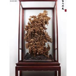天然沉香木雕山水花鳥錦繡山河客廳財神爺八仙祝壽擺件根雕工藝品|木雕