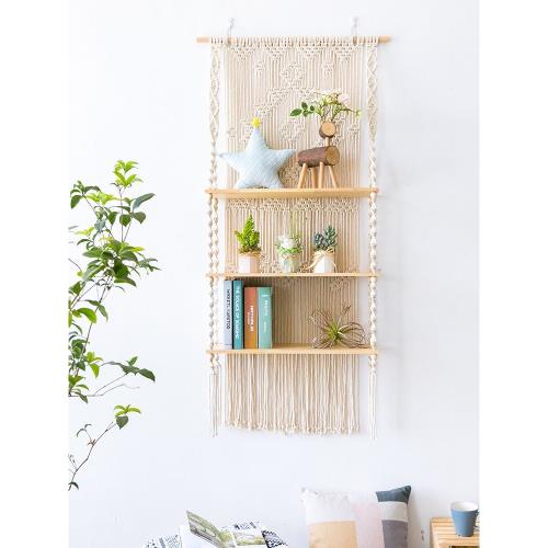 阿楹 電視沙發背景客廳法式奶油墻面裝飾遮丑壁掛件女孩盲盒收納