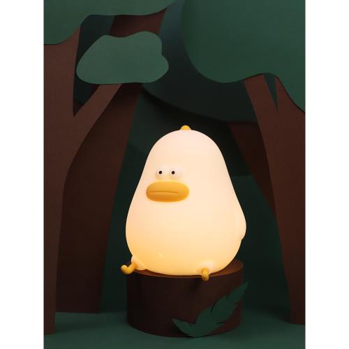 MUID胖雞小夜燈硅膠創意拍拍燈臥室臺燈嬰兒喂奶護眼伴睡眠床頭燈