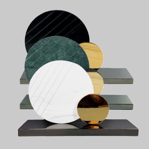 現代簡約樣板房客廳輕奢軟裝設計裝飾品幾何圓球圓形方形時鐘擺件