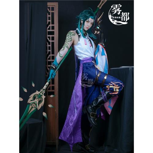 霧都動漫原神魈cosplay服護法夜叉大將降魔大圣魈cos面具游少年男