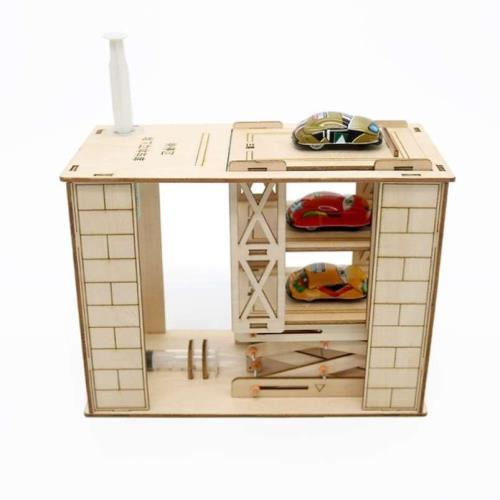 體兒童升降電梯玩具diy科技小制作壓升機立降車庫兒童科學實K1485