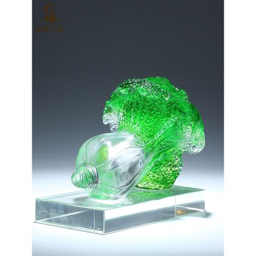 高端琉璃工藝品水晶大白菜發財百財擺件招財家居裝飾禮品高檔奢華|裝飾
