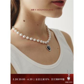 Mouhooland黑曜石周潔瓊珍珠鏈