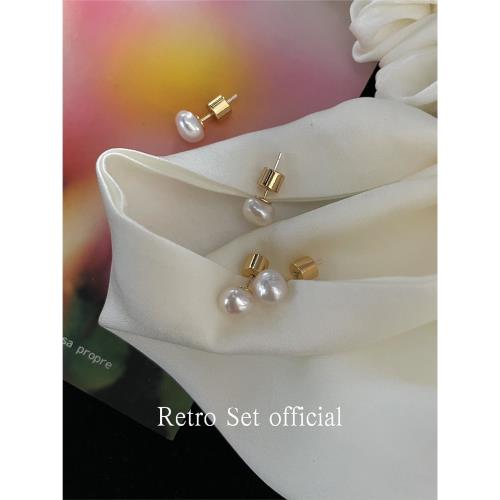 「小珍珠」強光天然巴洛克異形珍珠925銀氣質簡約百搭復古耳釘女