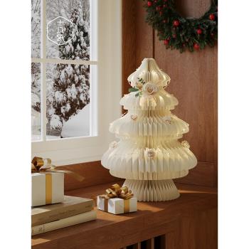 Eighteen paper Christmas tree十八紙聖誕樹裝飾擺件可發光折疊